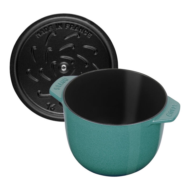 鋳物ホーロー鍋, ラ・ココット de GOHAN 16 cm, ラウンド, ミント, 鋳鉄, large 2