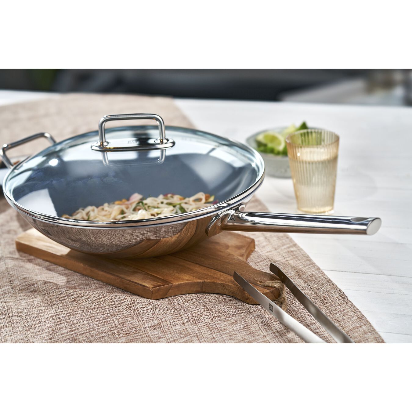 32 cm 18/10 Stainless Steel Wok,,large 3
