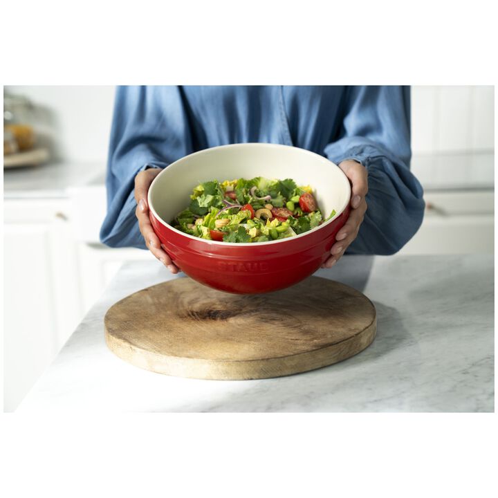 Fresh & Save BOWLS, Schüssel-Set mit Vakuumdeckeln, 18 cm/ 24 cm/ 4-tlg., Kirschrot/ Weiß, Keramik, large 4