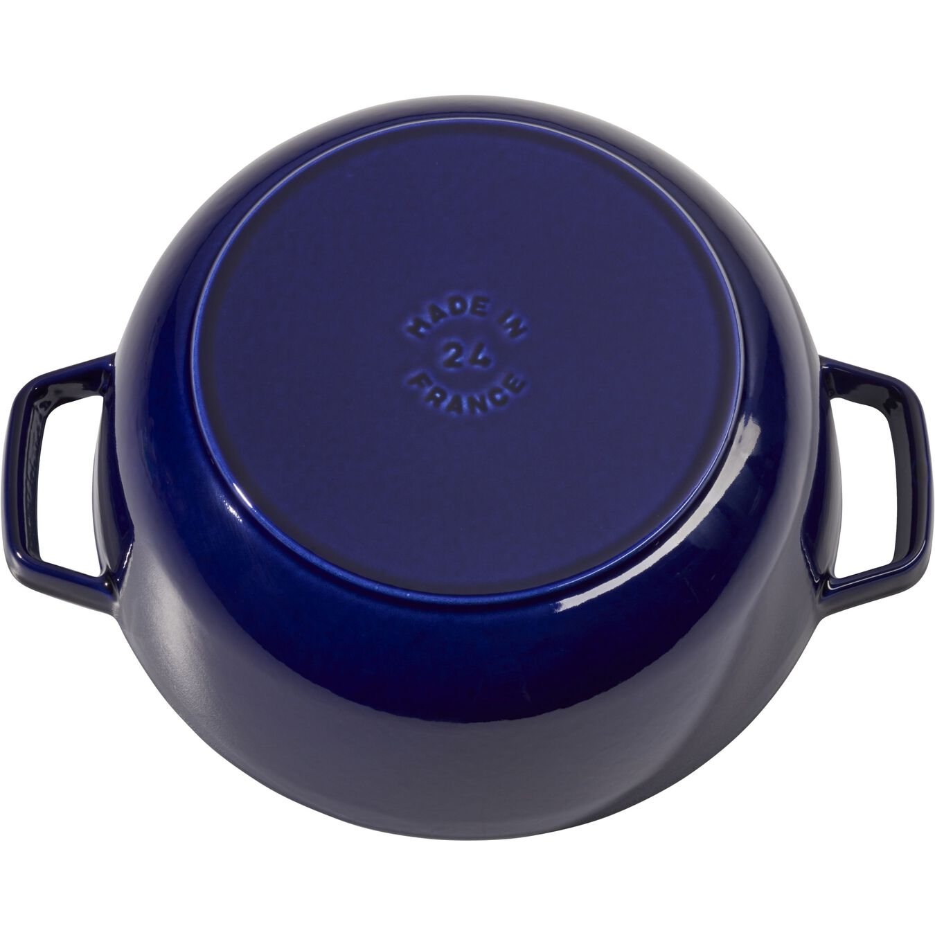3.6 l cast iron round French oven, dark-blue,,large 4