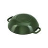 30 cm Cast iron Wok with glass lid basil-green,,large