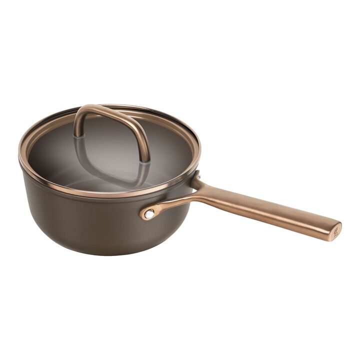 Milano, Casseruola con manico con coperchio in vetro - 18 cm, alluminio, CERAFORCE Titanium, large 1