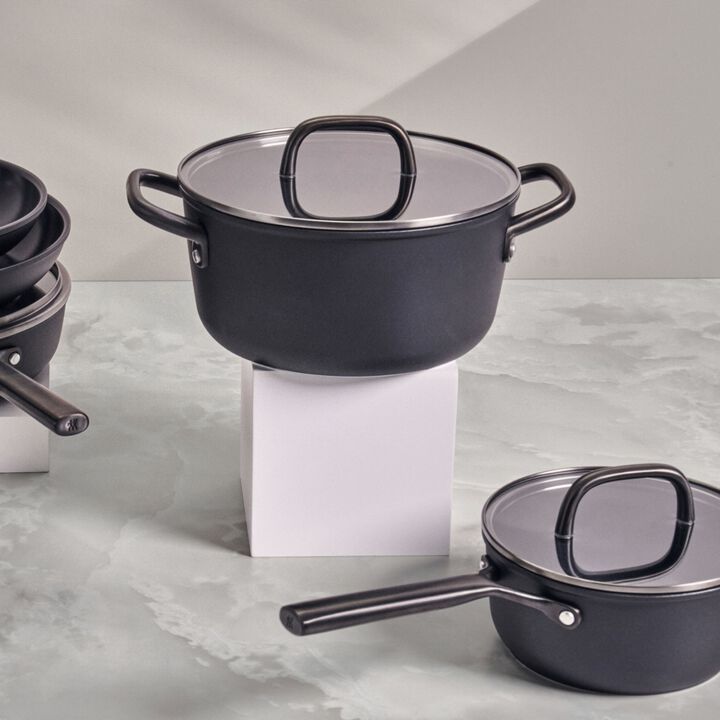 Milano, Pentola con coperchio in vetro - 24 cm, alluminio, CERAFORCE Titanium, large 4