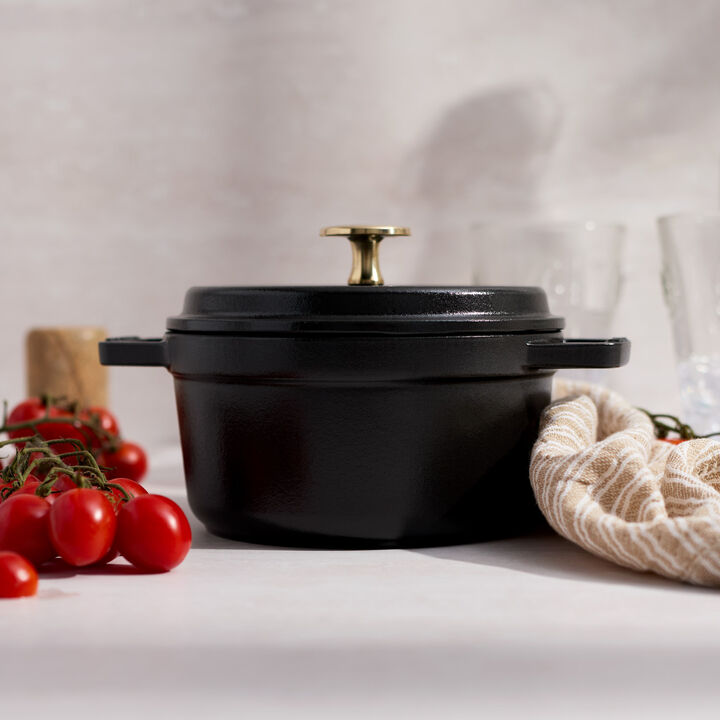 La Cocotte, Cocotte 16 cm, rund, Schwarz, Gusseisen, large 3