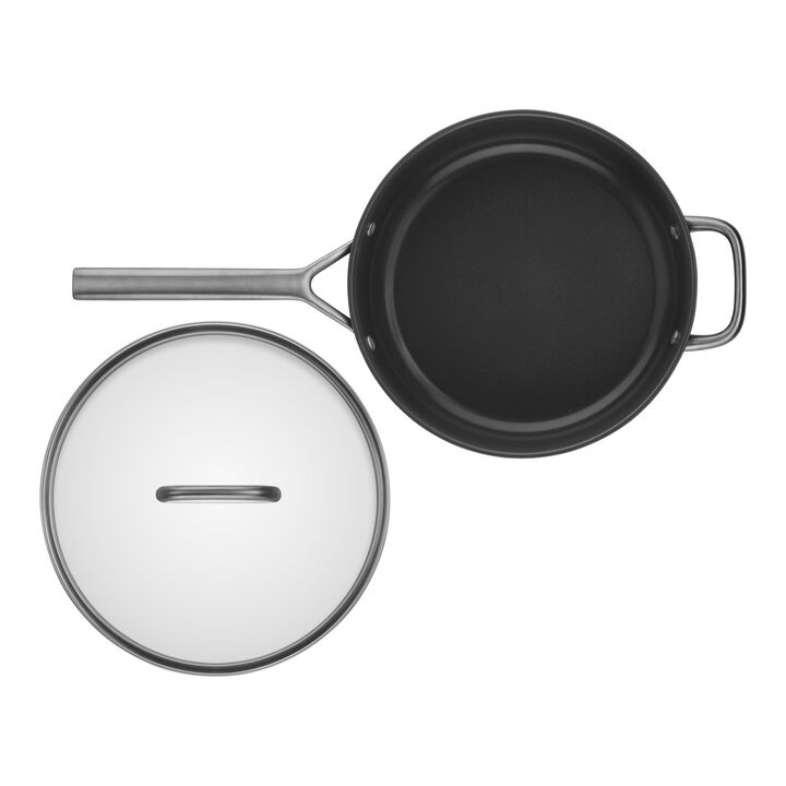 Milano, 28 cm, Traktörpanna med glaslock, Svart, large 2