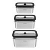 Fresh & Save, Set meal prep avec flexbags, 9-pcs, s/m/l, argent&eacute;/transparent, inox/plastique, small 2