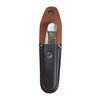 Outdoor, 4-inch, Folding Hunter Pocket Knife With Leather Sheath, Green Micarta, small 8