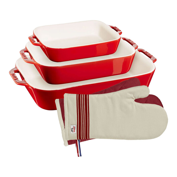 Ugnform set 3 st med grytvantar, Körsbär, large 1