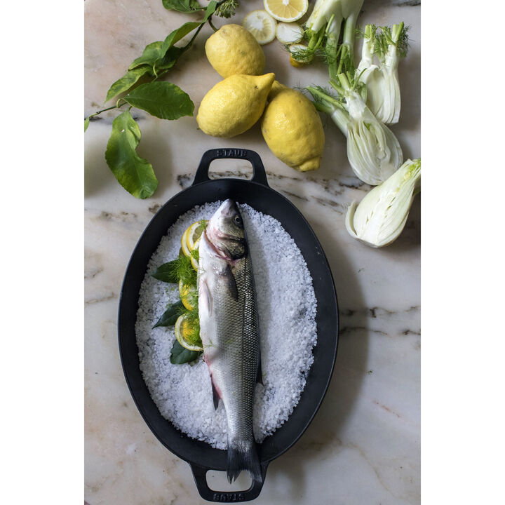 Cast Iron, 8.25 inch, Oval, Gratin Baking Dish, Black Matte, large 3