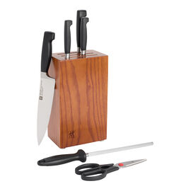 7-pc, Knife block set, brown