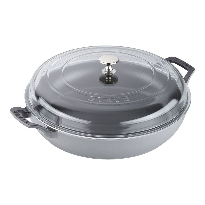Cast Iron, 3.5 qt, Braiser With Glass Lid, Graphite Grey, large 1