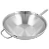 Specialties, 12.5-inch, 18/10 Stainless Steel, Flat Bottom Wok With Helper Handle, Silver, small 3