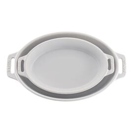 Staub Ceramic - Oval Baking Dishes/ Gratins, 2-pc, oval, Baking Dish Set, white