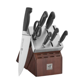 8-pc, Self-Sharpening Knife Block Set, brown