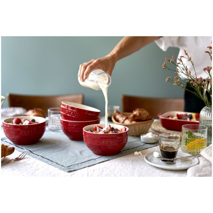 Ceramique, 14 cm / 4-pcs ceramic Bowl set cherry, large 3