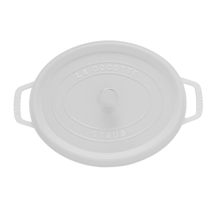 Cast Iron, 5.75 qt, Oval, Dutch Oven, Pure-white, large 3
