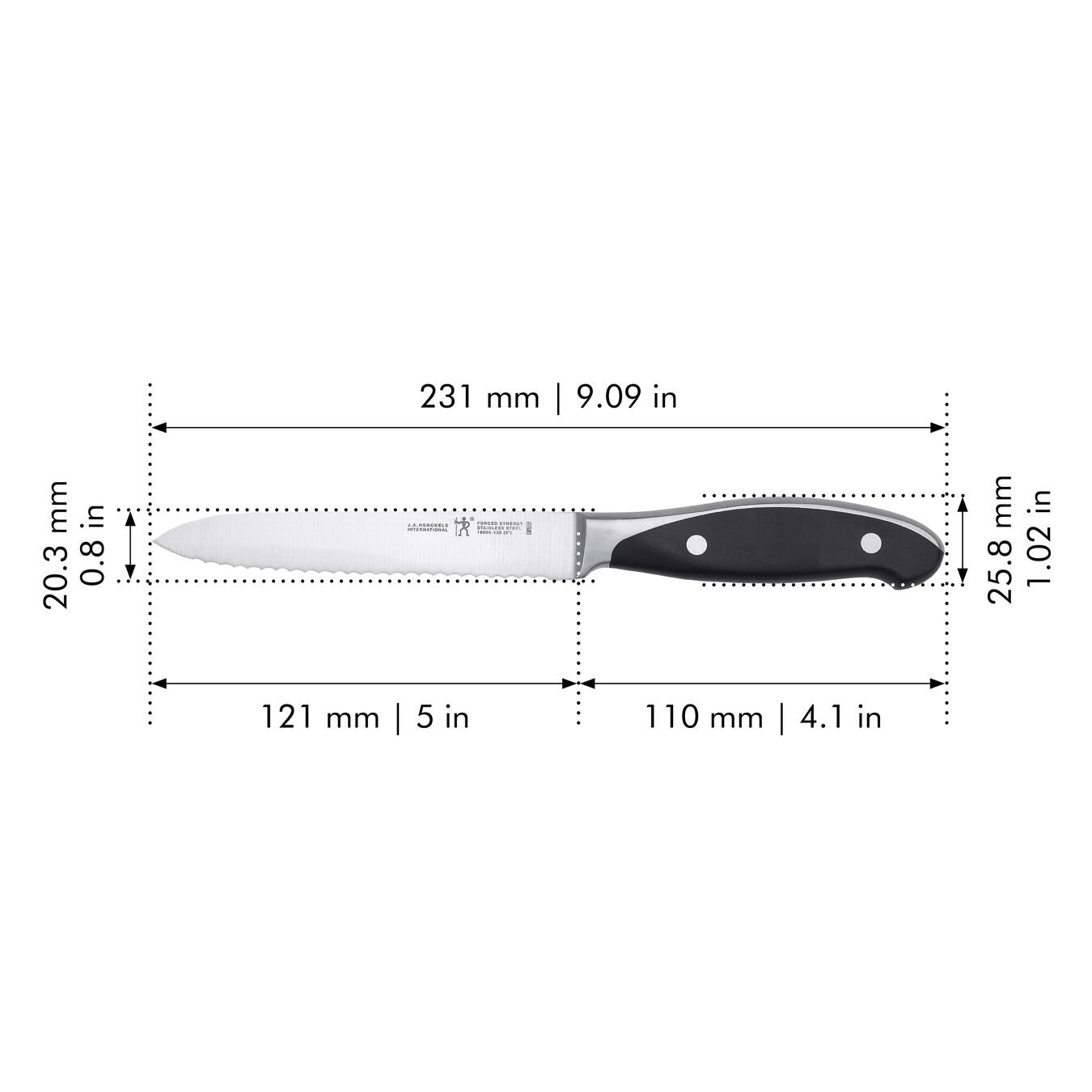 5-inch Utility knife, Serrated edge ,,large 2
