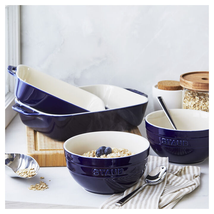 Stoneware, 4-pc, Baking And Bowl Set, Dark Blue, large 4