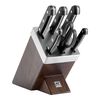 Gourmet, 7-pcs brown Ash Knife block set with KiS technology, small 1
