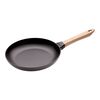 26 cm Cast iron Frying pan with wooden handle black,,large