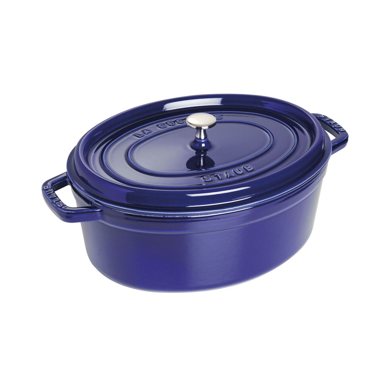 5.5 l cast iron oval Cocotte, dark-blue,,large 1