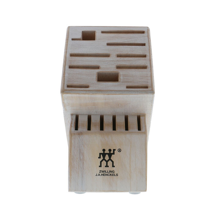 Storage, Rubberwood, TWIN Rustic White Knife Block Empty, large 2