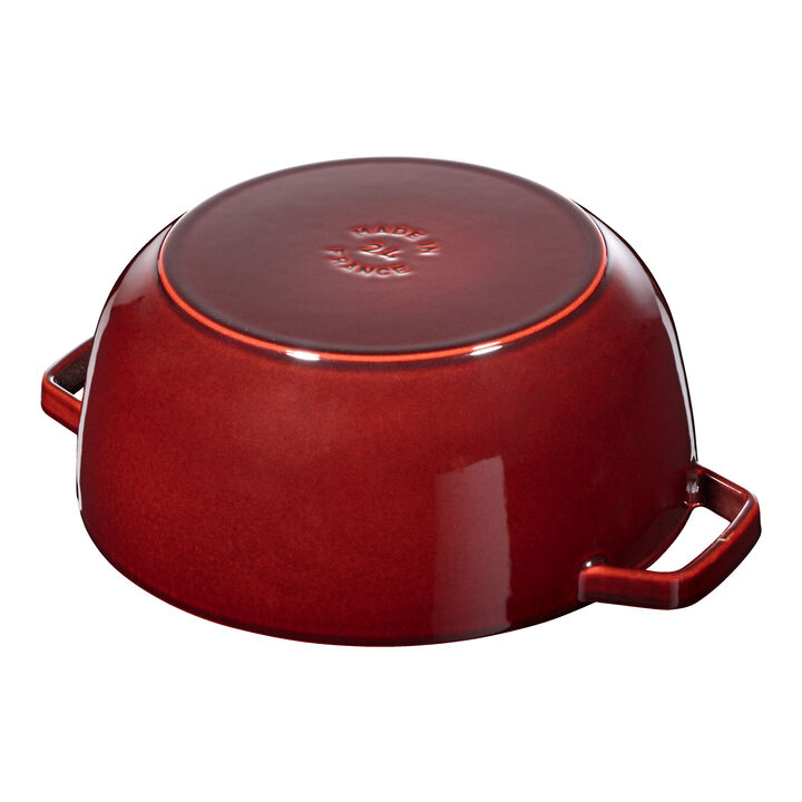 Cast Iron, 3.75 qt, Essential French Oven Rooster Lid, grenadine, large 4