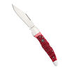 Outdoor, 4-inch, Folding Pocket Knife With Leather Sheath, Red Jigged Bone, small 11