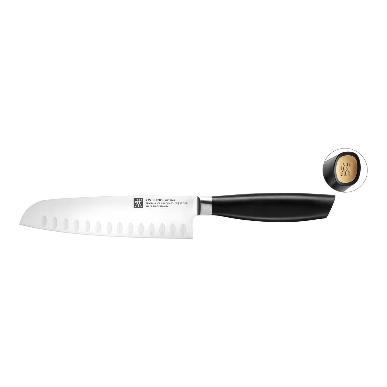 Santoku Japansk kockkniv 18 cm, guld matt,,large 1