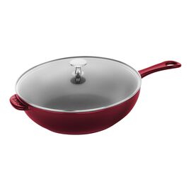26 cm / 10 inch cast iron Frying pan, grenadine-red