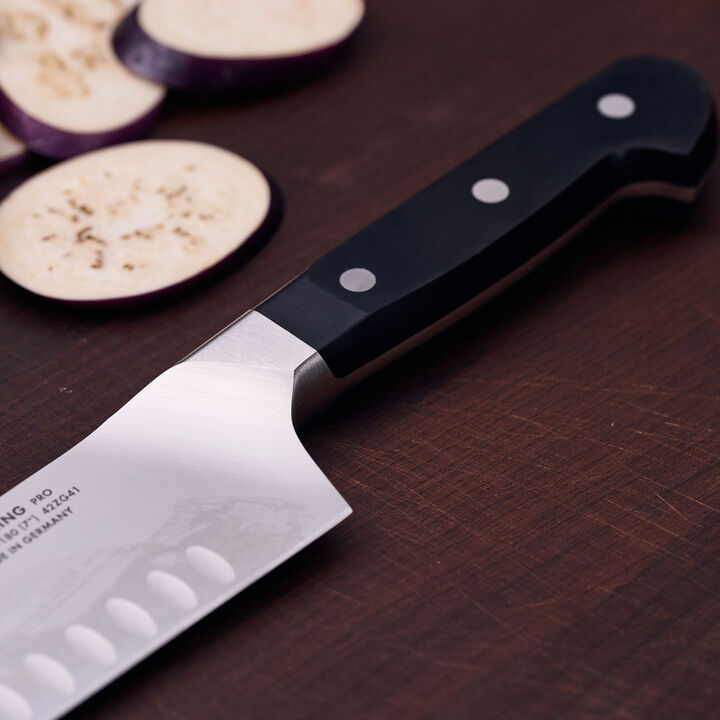 Pro, 7-inch, Hollow Edge Santoku Knife, large 4