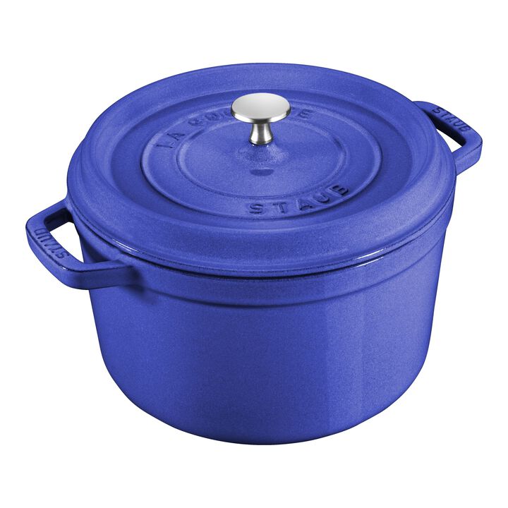 Cast Iron, 5 qt, Round, Tall Dutch Oven, Blueberry, large 1