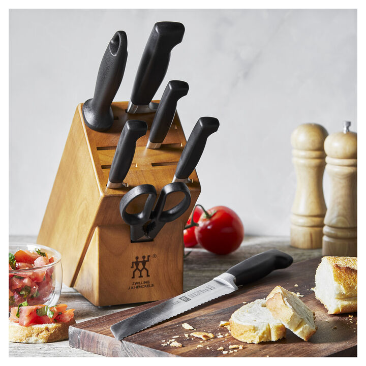 Four Star, 8-pc, Knife block set, natural, large 2
