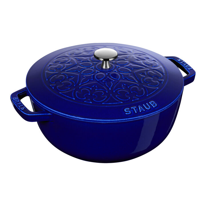 Cast Iron, 3.75 qt, Essential French Oven Lilly Lid, dark blue, large 1