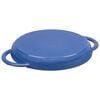 round, Grill pan, metallic blue,,large