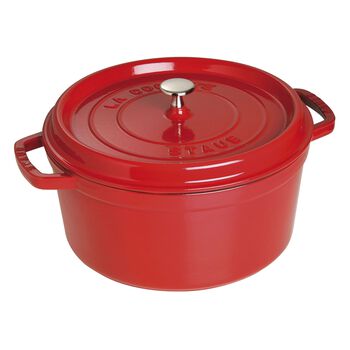 8.75 qt, round, Cocotte, cherry - Visual Imperfections,,large 1