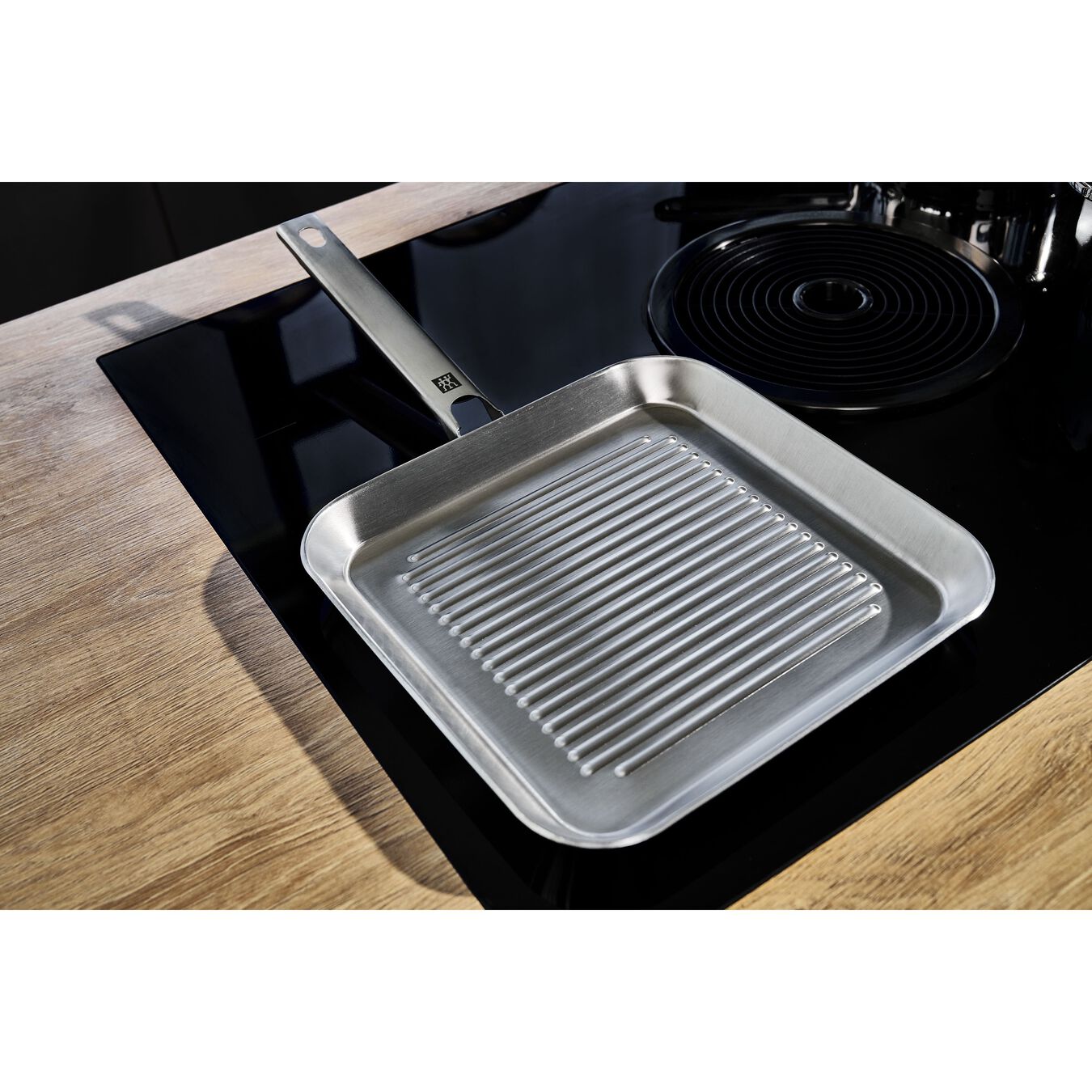 24 x 24 cm square 18/10 Stainless Steel Grill pan silver,,large 3