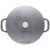 Cast Iron - Specialty Shaped Cocottes, 3.75 qt, Essential French Oven Rooster Lid, Graphite Grey, small 1