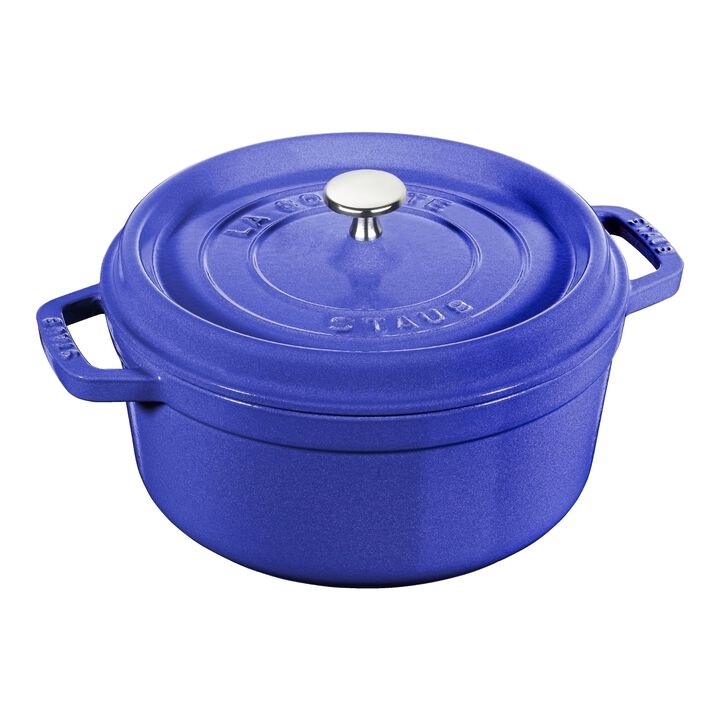 鋳物ホーロー鍋, ピコ・ココット 22 cm, ラウンド, ブルーベリー, 鋳鉄, large 1