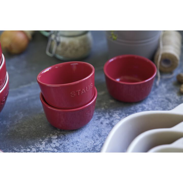 Ceramique, 10 cm / 2 Piece ceramic Ramekin set, cherry, large 2