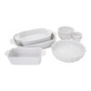 Ceramic, 8 Piece Bakeware set, white, small 1