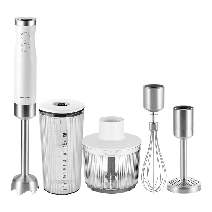 ENFINIGY, Stabmixer & Zubehör Set, 4-tlg., Silber-Weiß, Edelstahl/Kunststoff, large 1