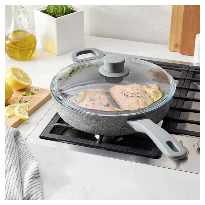 Parma Plus, 3.9 qt Nonstick Sauté Pan With Lid And Helper Handle, Aluminum , large 4