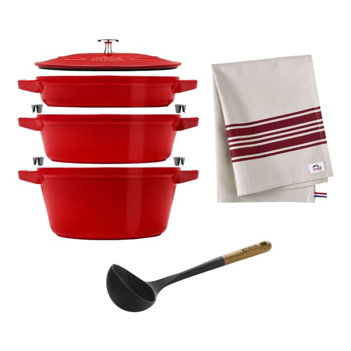 Stackable 6 Piece Kitchen Set – Cherry, large 1