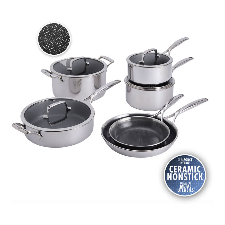 Peak, 10 Piece stainless steel Cookware set, large 1