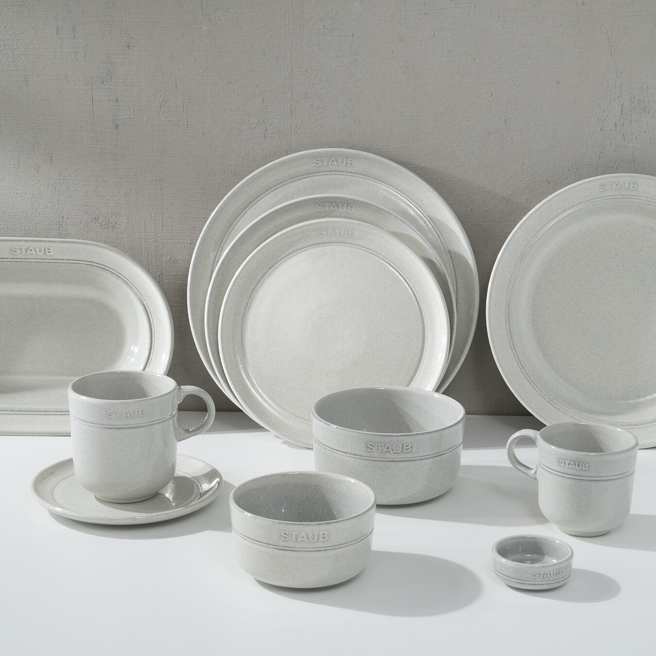Conjunto de pratos planos 20 cm, 6 peças, cerâmica, branco trufado,,large 2