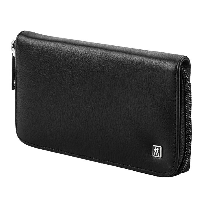 PREMIUM, 6-pcs Leather Zip fastener case black, large 2