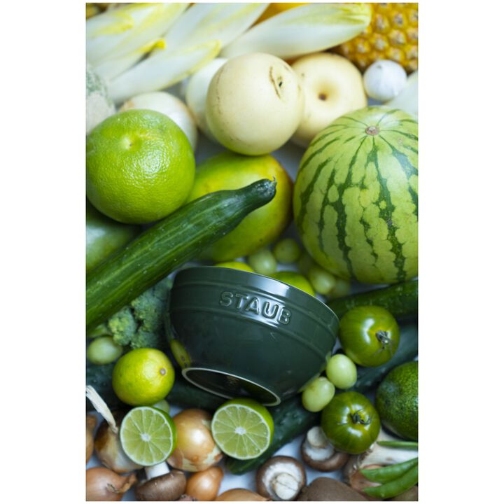 Ceramique, Schüssel 12 cm, rund, Basilikum-Grün, Keramik, large 4