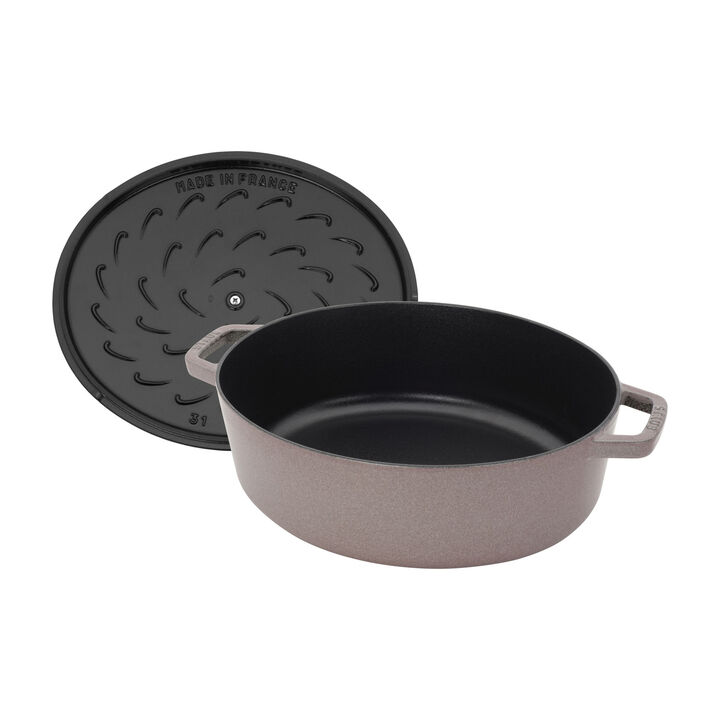 Cast Iron, 6.25 qt, Wide Oval Dutch Oven, Lilac, large 3