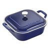 Ceramic - Covered Baking Dishes, 9-inch, Square, Covered Baking Dish, Dark Blue, small 1